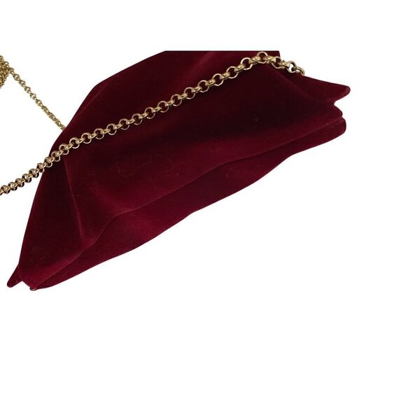 Anya Hindmarch Flocked Crisp Packet Clutch Crossbody Medium Red Burgundy Chain - Picture 7 of 16